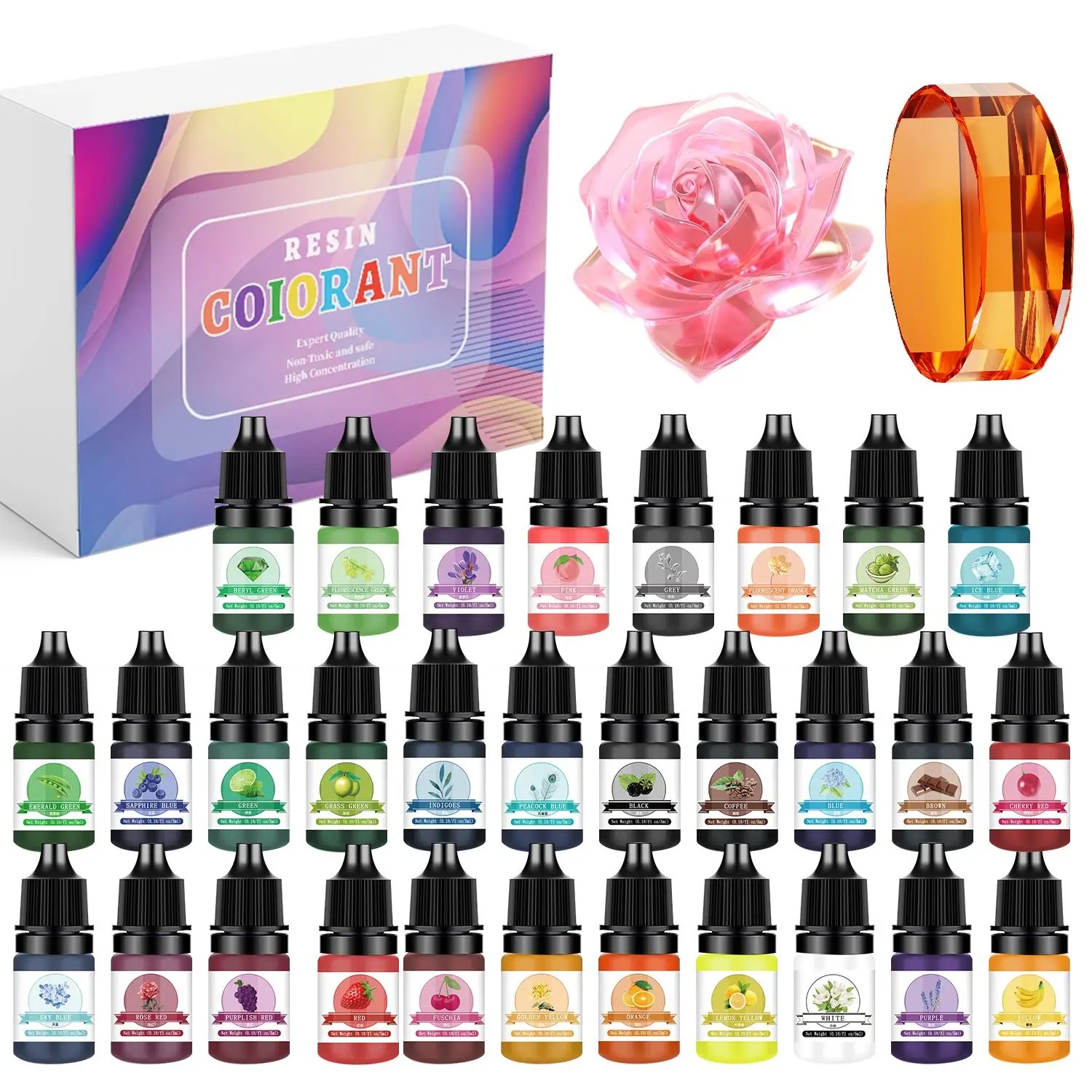 Resin Pigment Powder - 30 Renk 5ml Epoksi Reçine Pigment