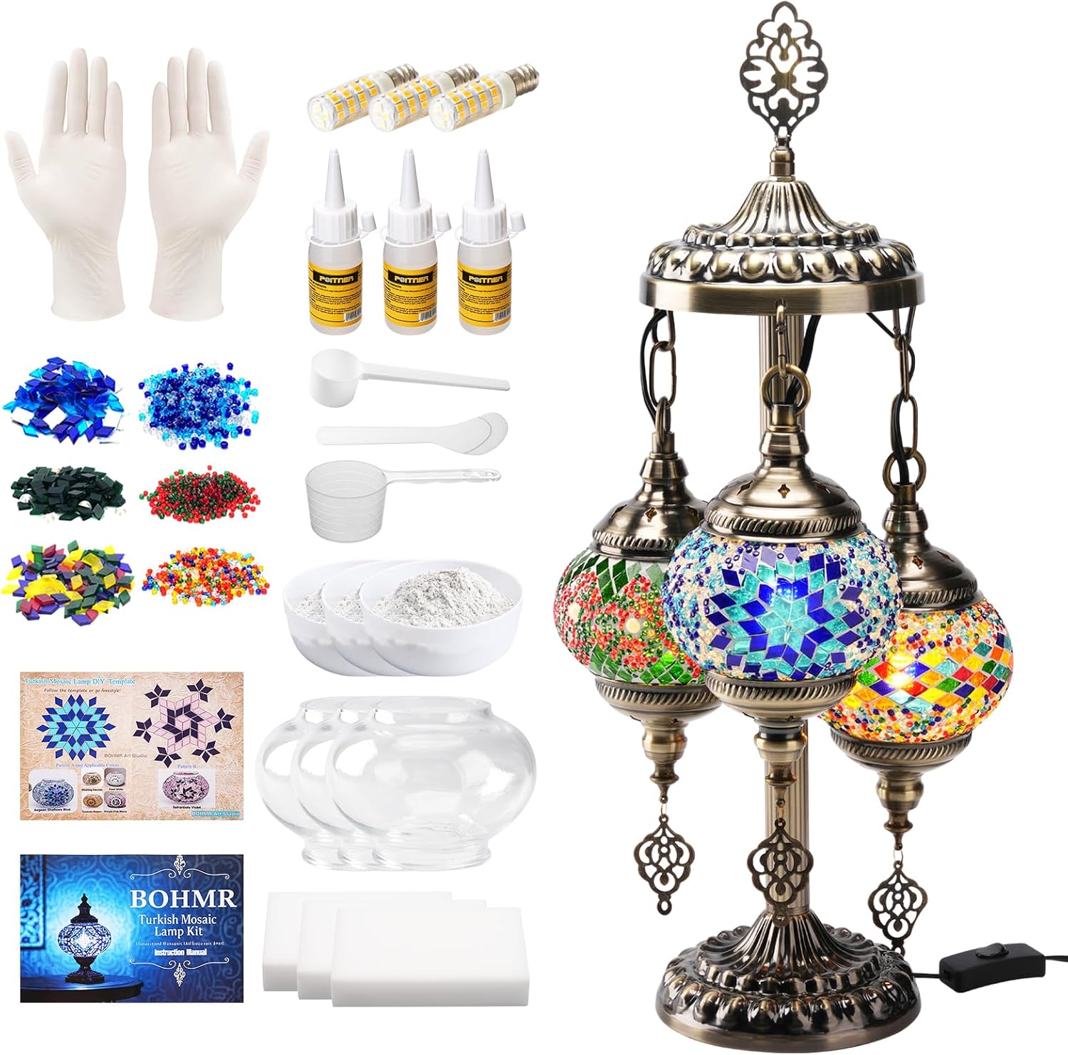Art Craft Easy - DIY 3 Küreli Türk Mozaik Lamba