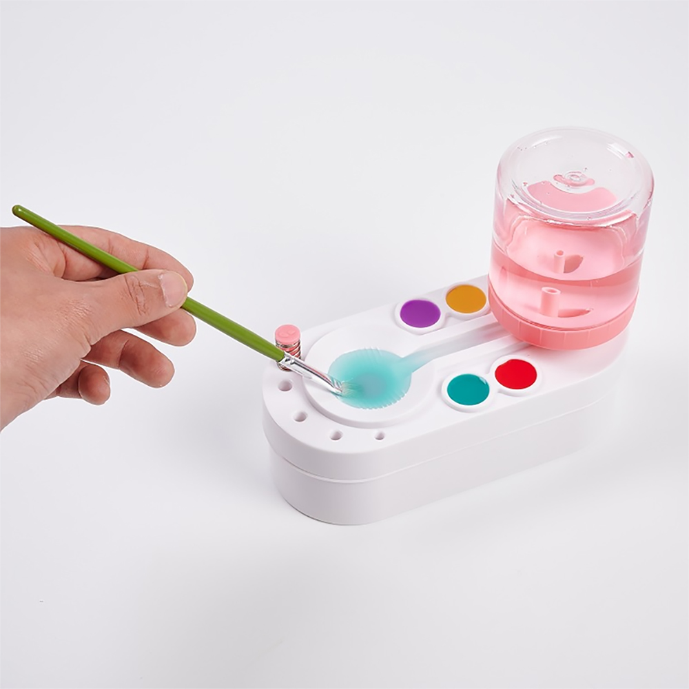 Gouache Paint Set - Drenaj düğmesi ile boya fırçası temizleyici