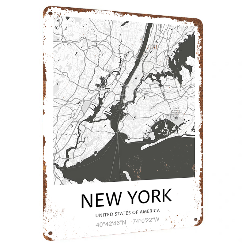 Art And Craft New York - New York Şehir Haritası Sanat Metal