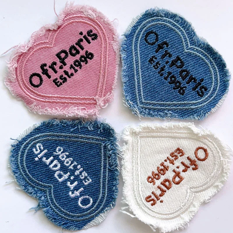 Eco Art Craft - Pembe kalp aplike giysi dikiş yama