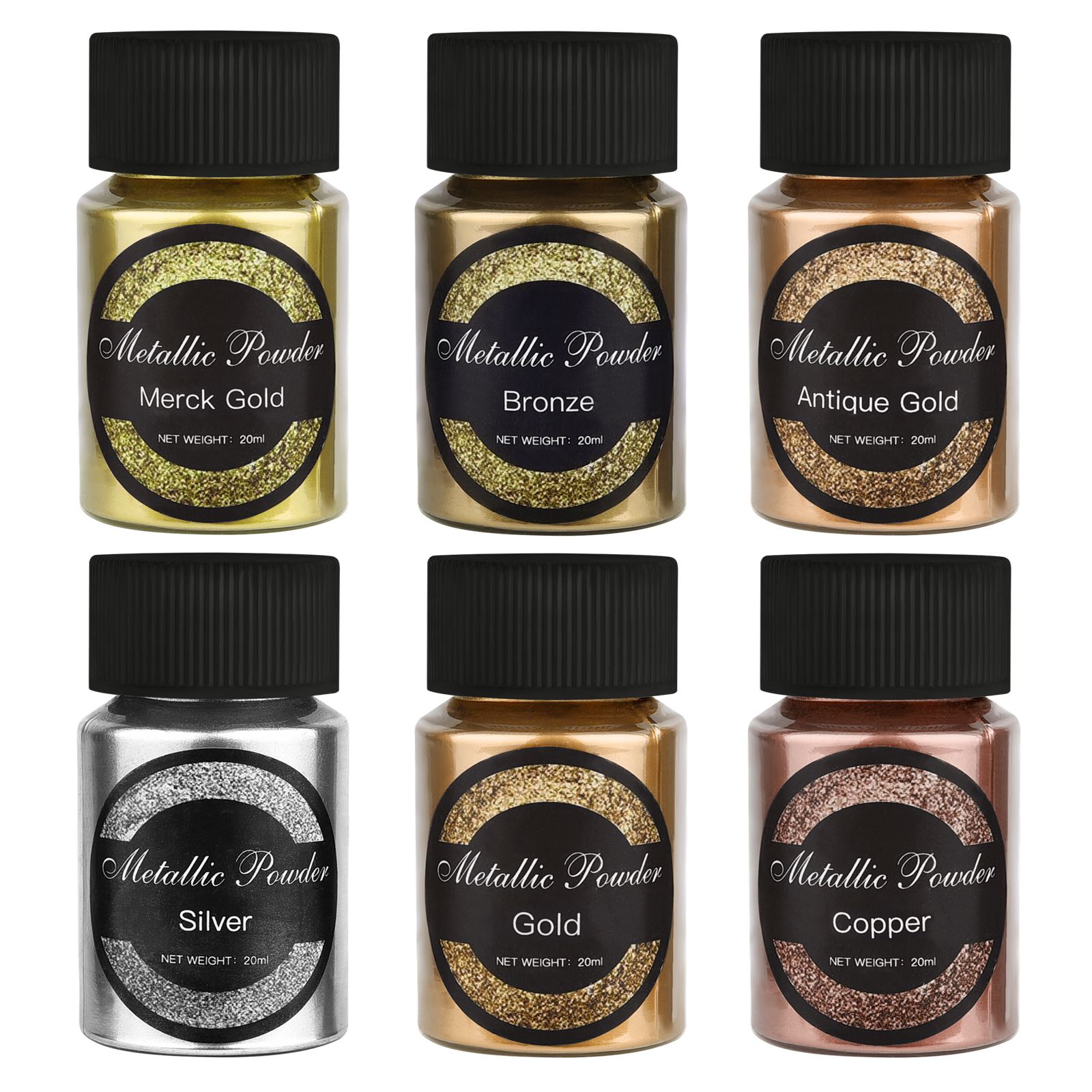 Resin Pigment Powder - 20ml/şişe metalik sim tozu altın gümüş
