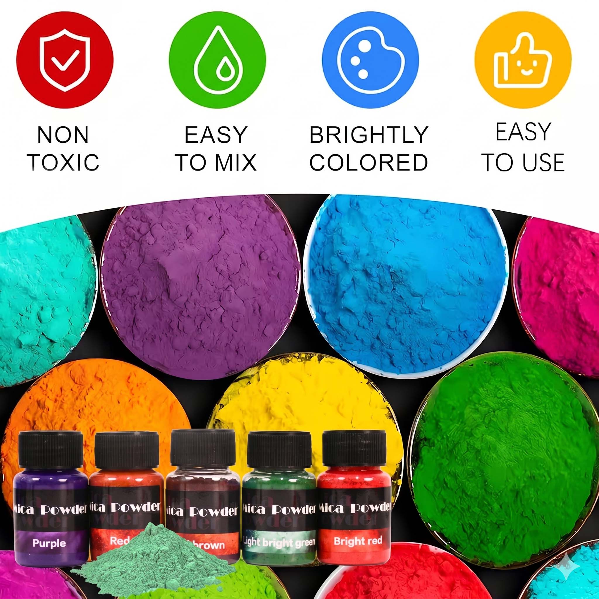 12 renkli alçı pigment tozu bo - Resin Pigment Powder incelemesi ve fiyatı