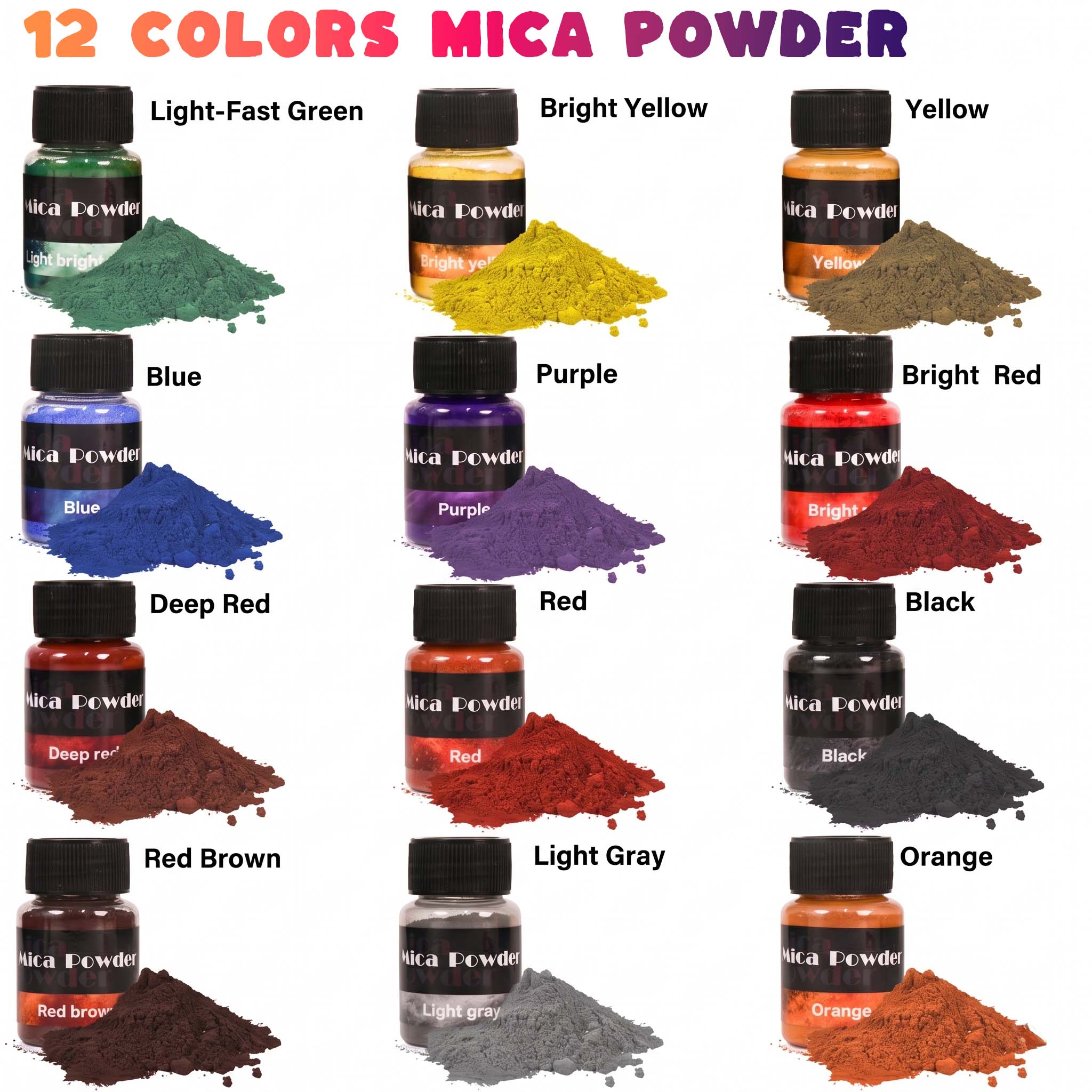 12 renkli alçı pigment tozu bo - Resin Pigment Powder incelemesi ve fiyatı