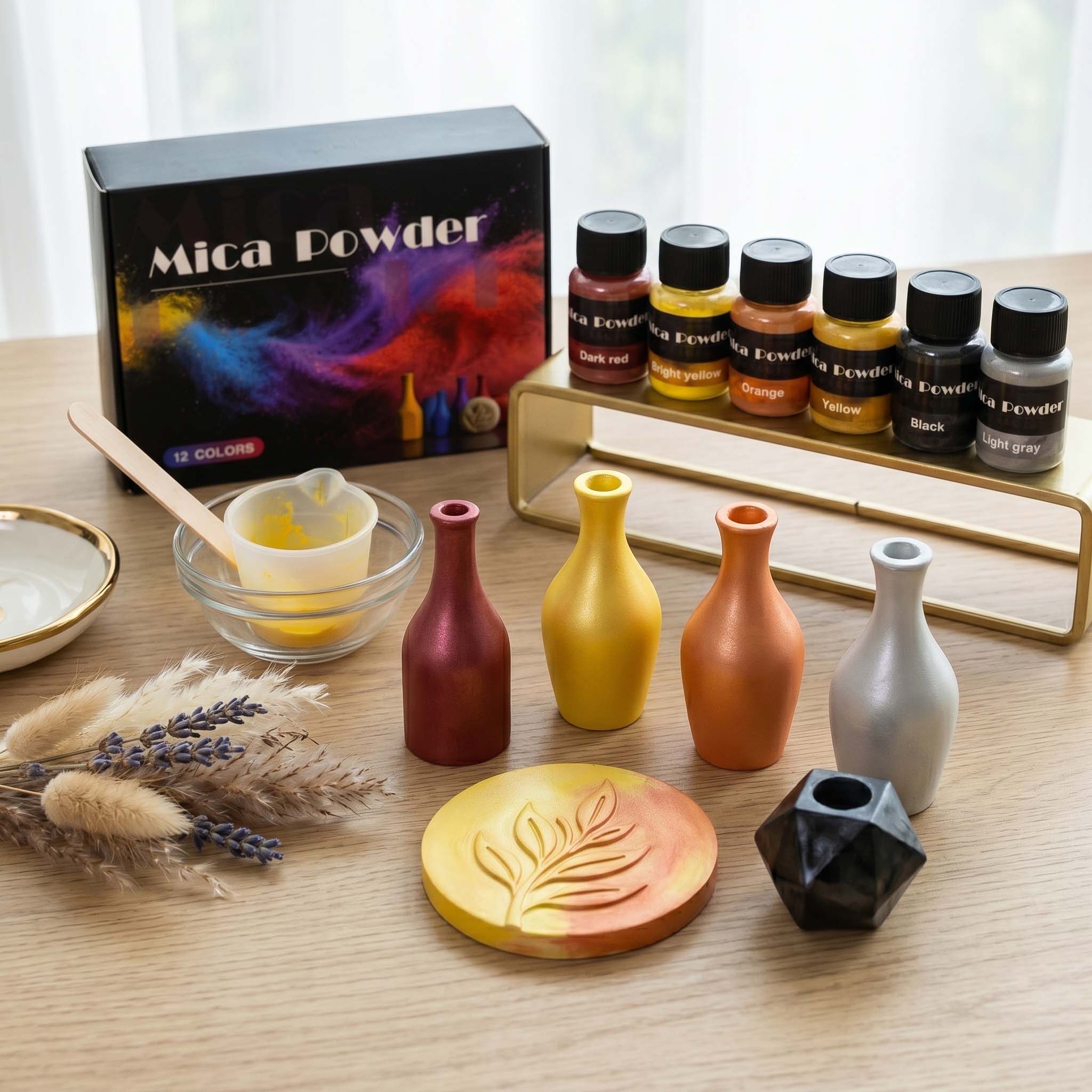 12 renkli alçı pigment tozu bo - Resin Pigment Powder incelemesi ve fiyatı